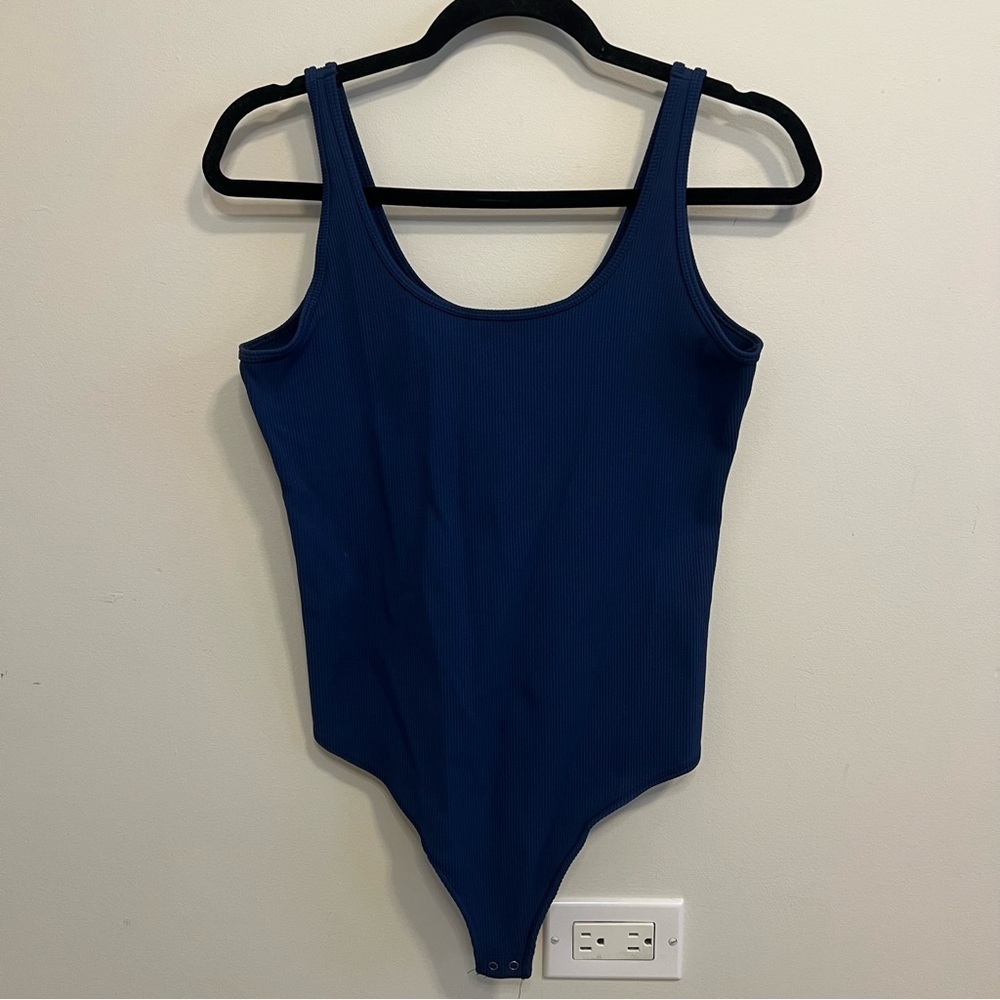 Abercrombie & Fitch Navy Ribbed Bodysuit Classic Minimalist Staple Essential